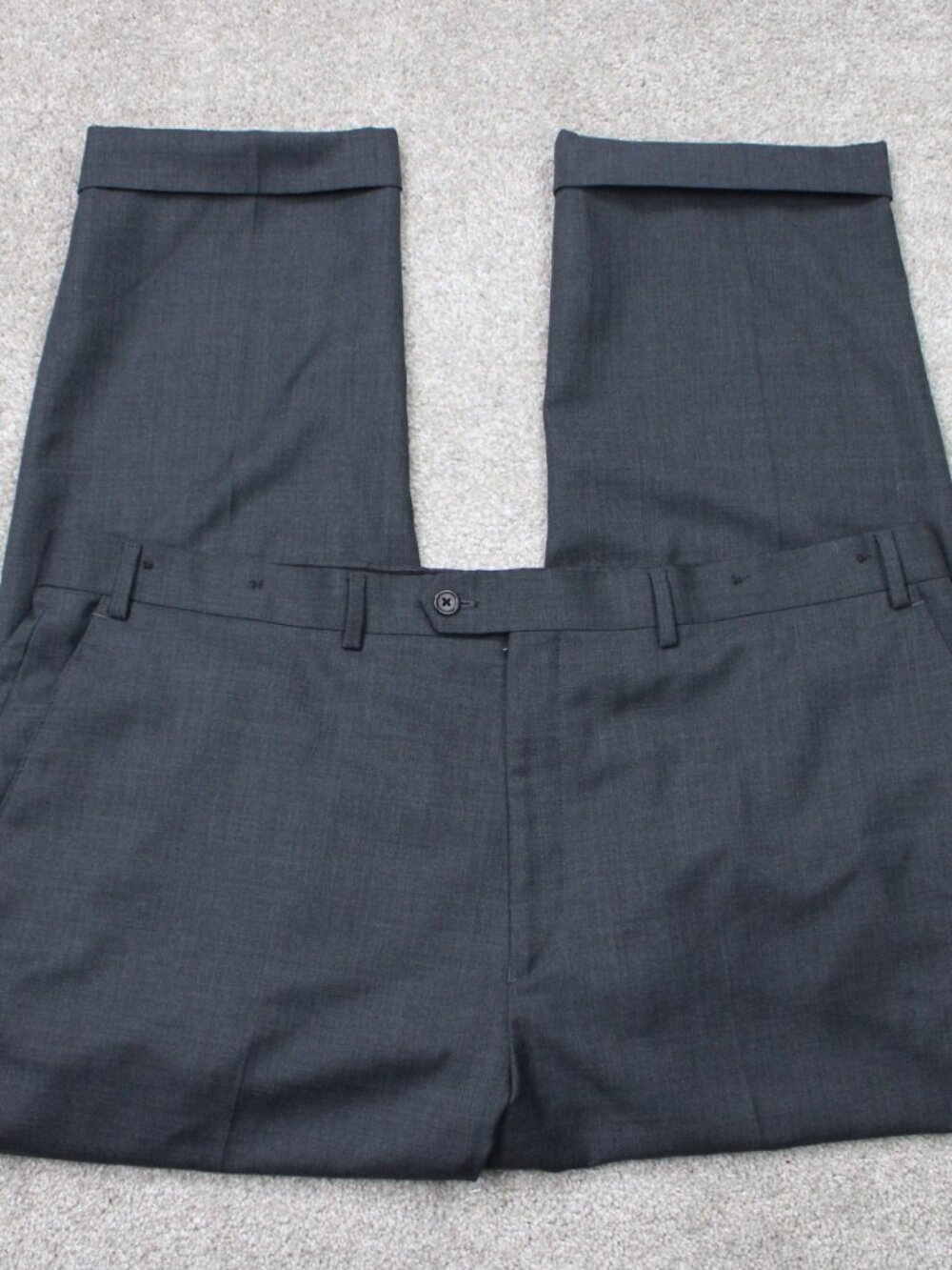 LAUREN Ralph Lauren Pants Mens 44x28 Black Natural Stretch Wool/Poly Flat Front